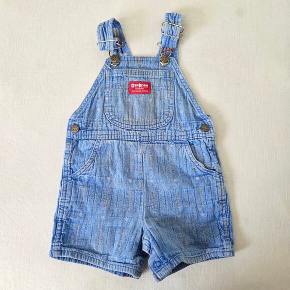 Vintage Oshkosh Baseball Shortalls 3t
